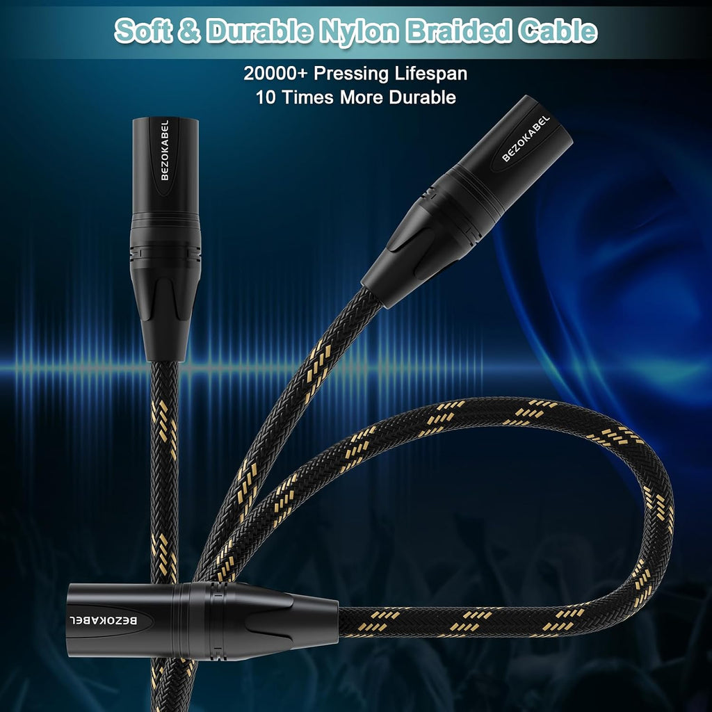 XLR to 1/4 inch (6.35mm) 25ft 2packs, XLR Male to 1/4 Male | TRS to XLR Cable, Quarter Inch Microphone Cable Nylon