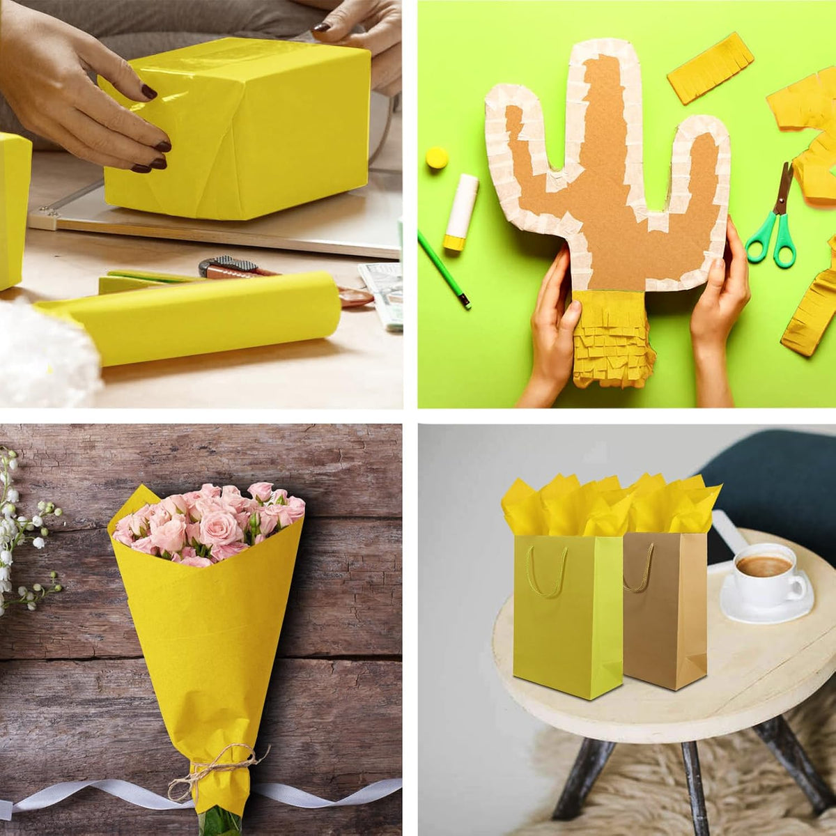 100 Sheets Yellow Tissue Paper 20x14 Inches