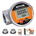 Waterproof 1" Fuel Flow Meter, 3/4" Adapters, Water/Diesel/Gasoline