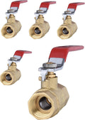 5Pcs EFIELD 1"FNPT WOG Full Port Brass Ball Valve,Red(VALVE172-5)