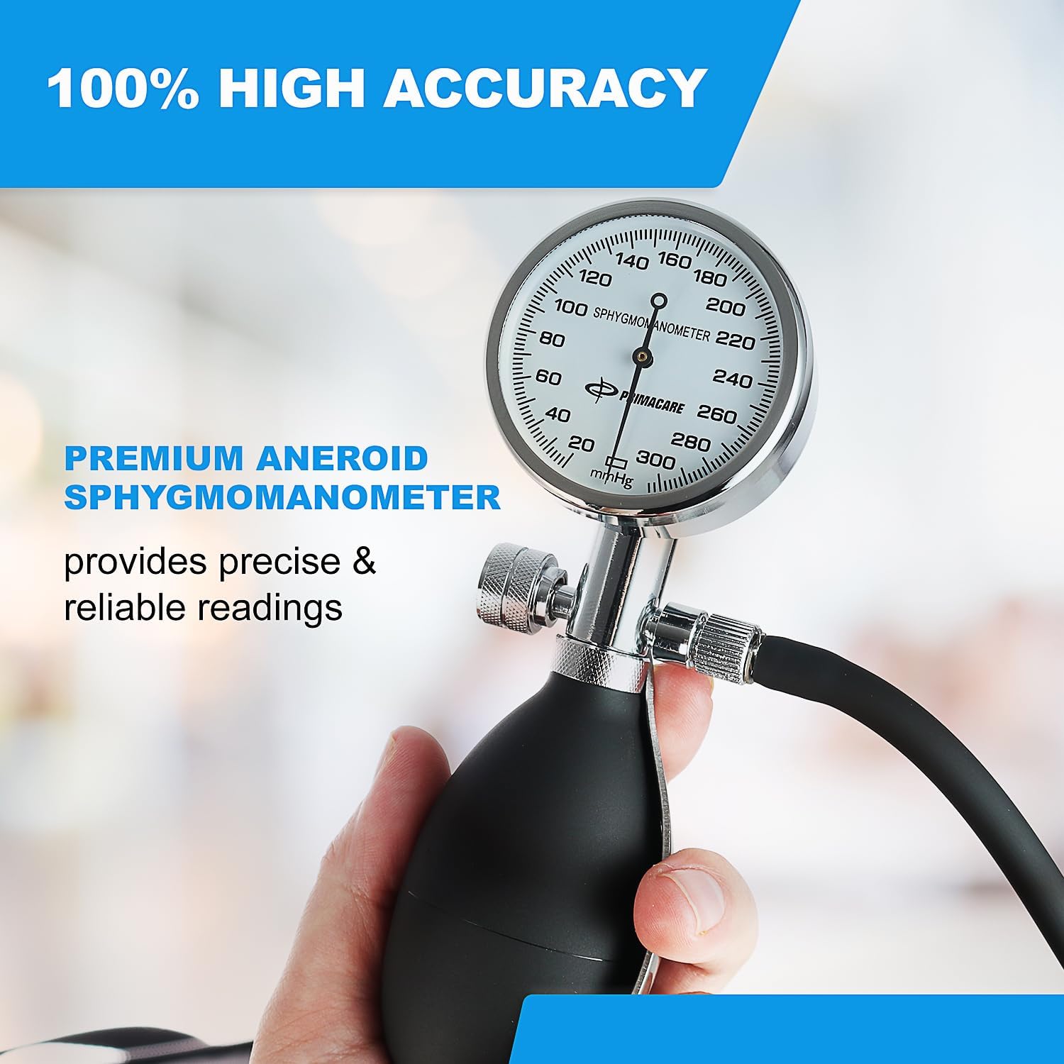 DS-9185 Aneroid Sphygmomanometer and Blood Pressure Cuff Set with Portable Case, 5 Sized Nylon Cuffs with Deflation