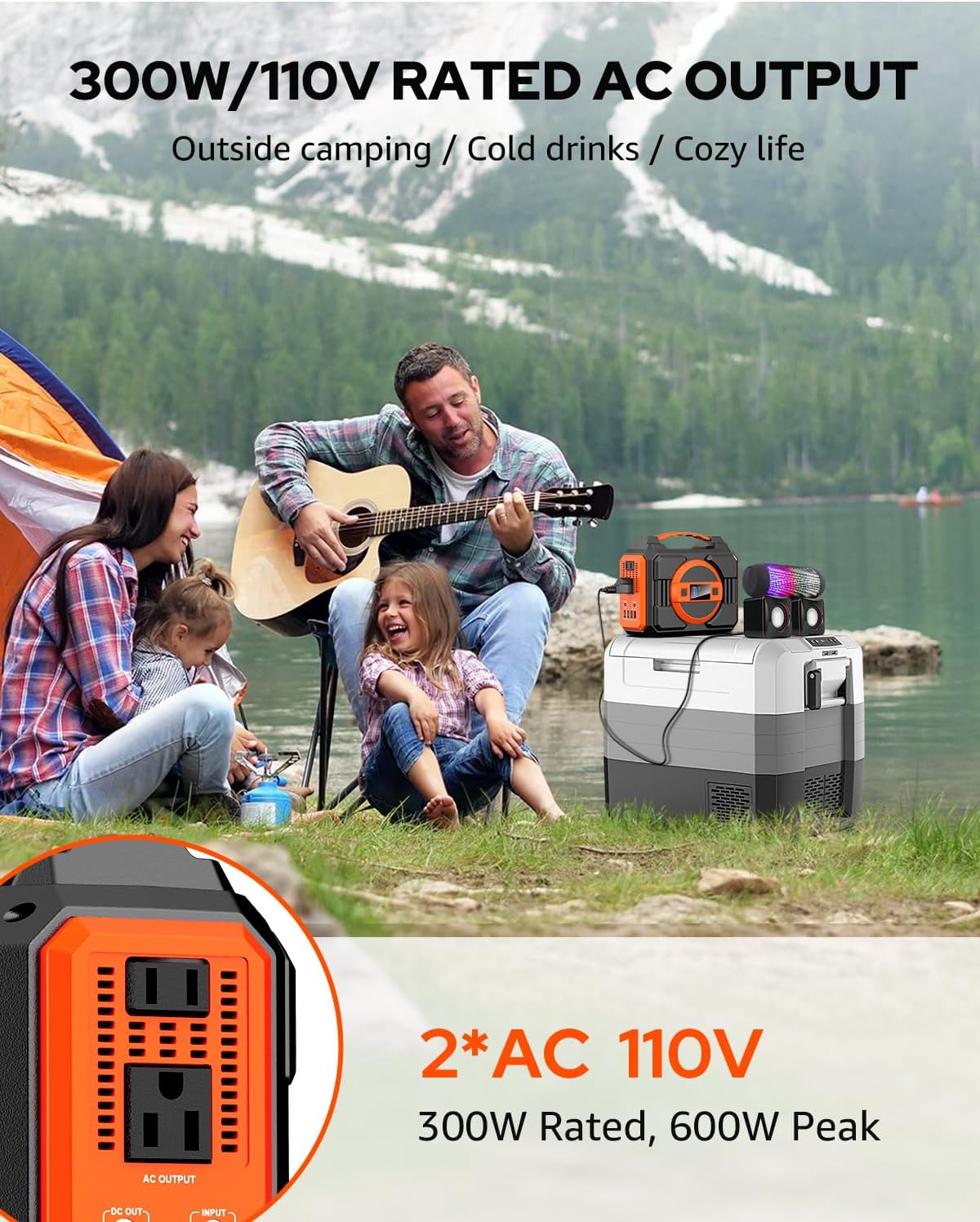 Portable Solar Generator, 300W Portable Power Station with 40W Solar Panel | 220Wh Lithium Battery Power Pack with