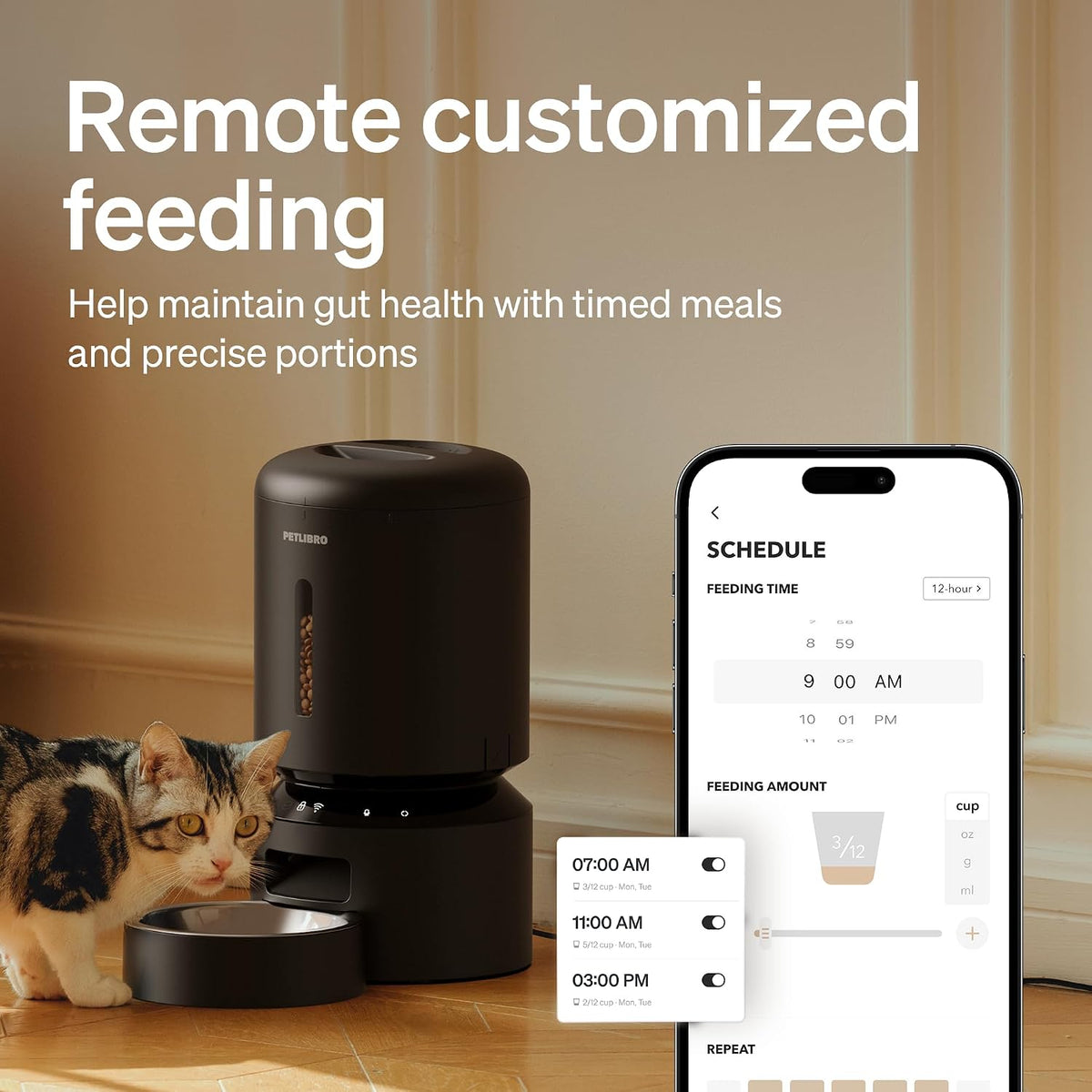Automatic Cat Feeder, 5G WiFi Automatic Dog Food Dispenser with Freshness Preservation, 5L Timed Pet Feeder with Low