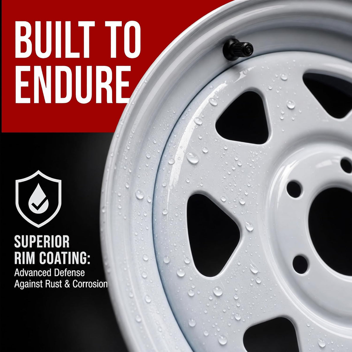 2-Pack Trailer Tire Rim Assembly ST205/75D15 15 Inch 5 Lug White
