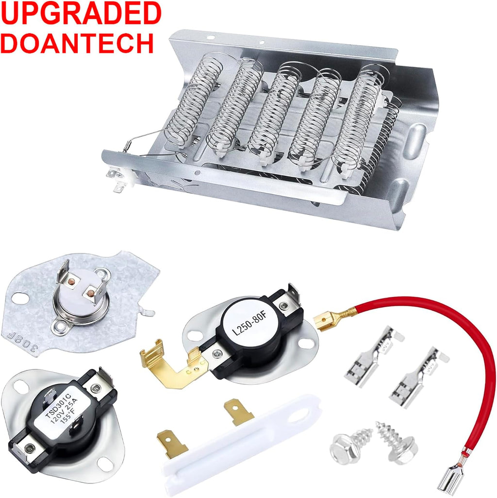 Upgraded Dryer Heating Element Replacement for Whirlpool LEQ7030KQ0 LEQ7030KQ1 LEQ7030KQ2 LEQ8000HQ0 LEQ8000HQ1 LEQ8000JQ0 LEQ8000JQ1 LEQ8000JQ2 LEQ8000JQ3 LEQ8000JQ4 LEQ8100KQ0 LEQ8100KQ1 LEQ8100KT0