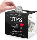Acrylic Tip Jar, Wall-Mounted, 6 x 4 x 5 Inch, Black & Clear