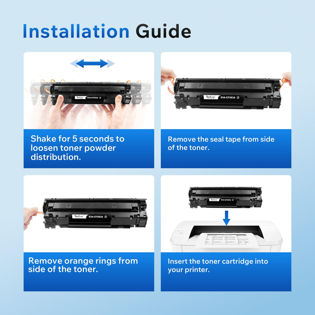 83A Toner Cartridge Black Replacement for HP 83A CF283A 2-Black