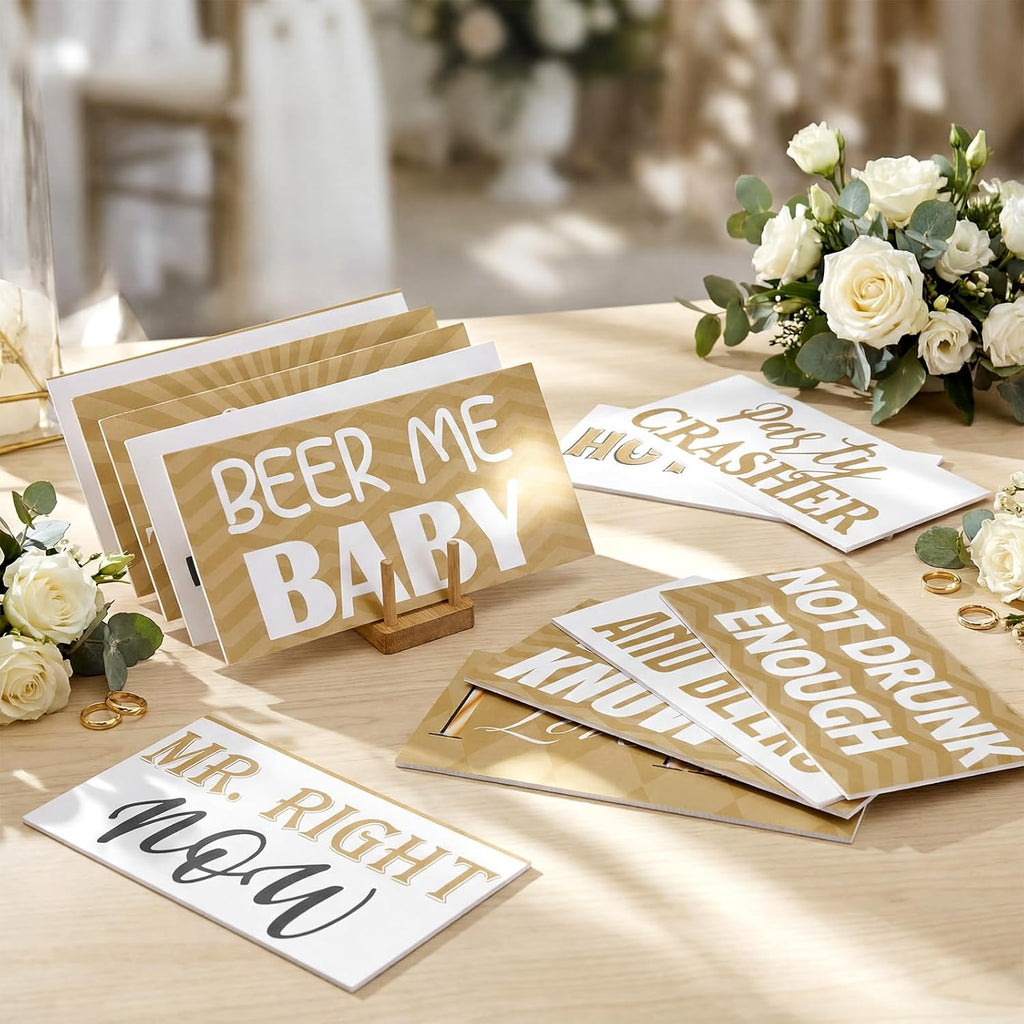 24 Designs Gold Wedding Photo Booth Props, Double Sided PVC Selfie