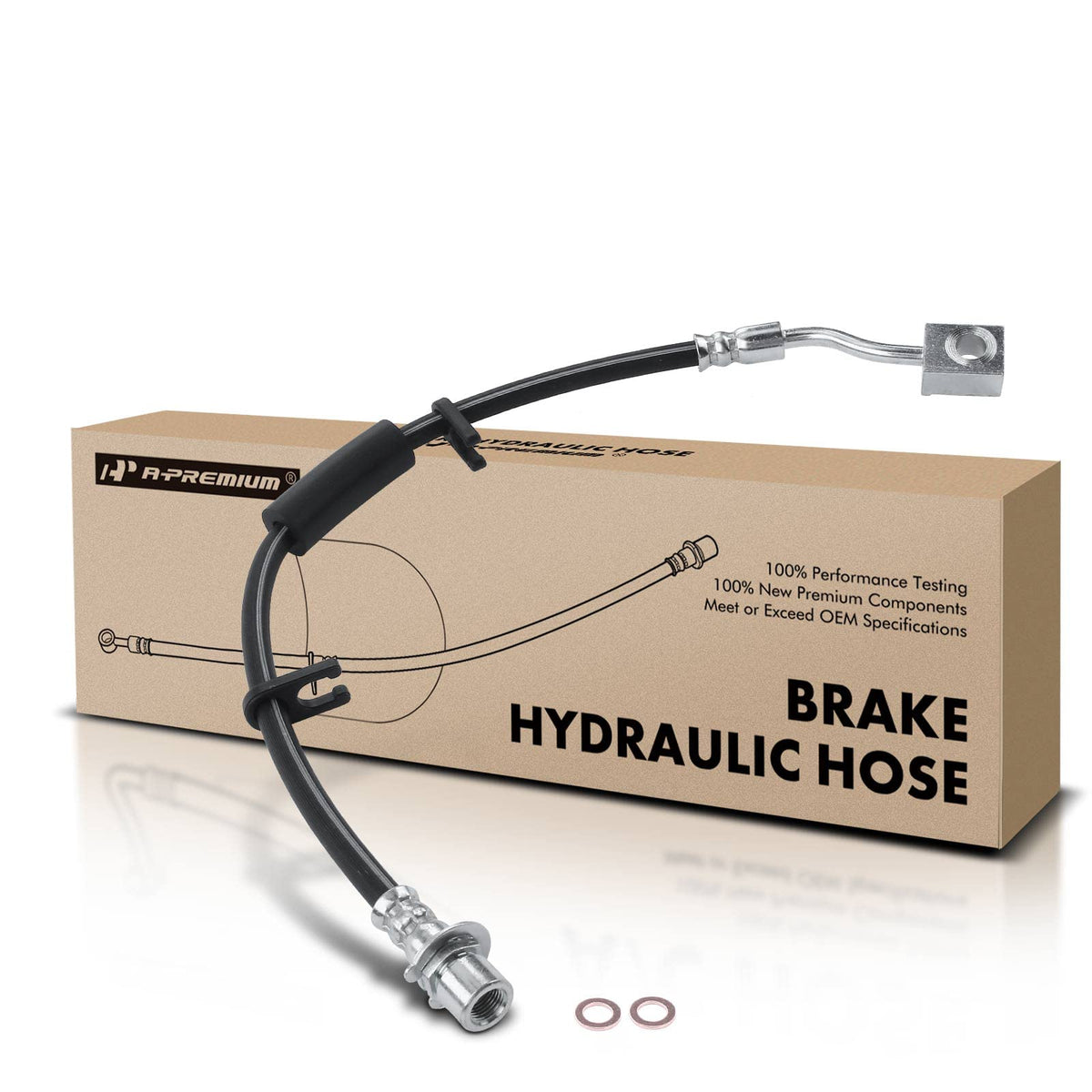 A-Premium Front Driver Brake Hydraulic Hose Compatible with Dodge & Jeep
