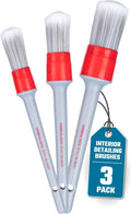 All in the Details Interior Detailing Brush Set - 3-Piece Soft & Durable Car Detailing Brushes for Vents, Consoles