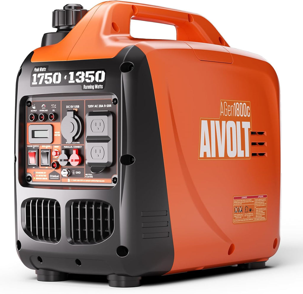 1750W Inverter Generator Portable Gas Generator for Camping Home | Ultra-Light 26.5lbs, One-Hand Carry. Super Quiet