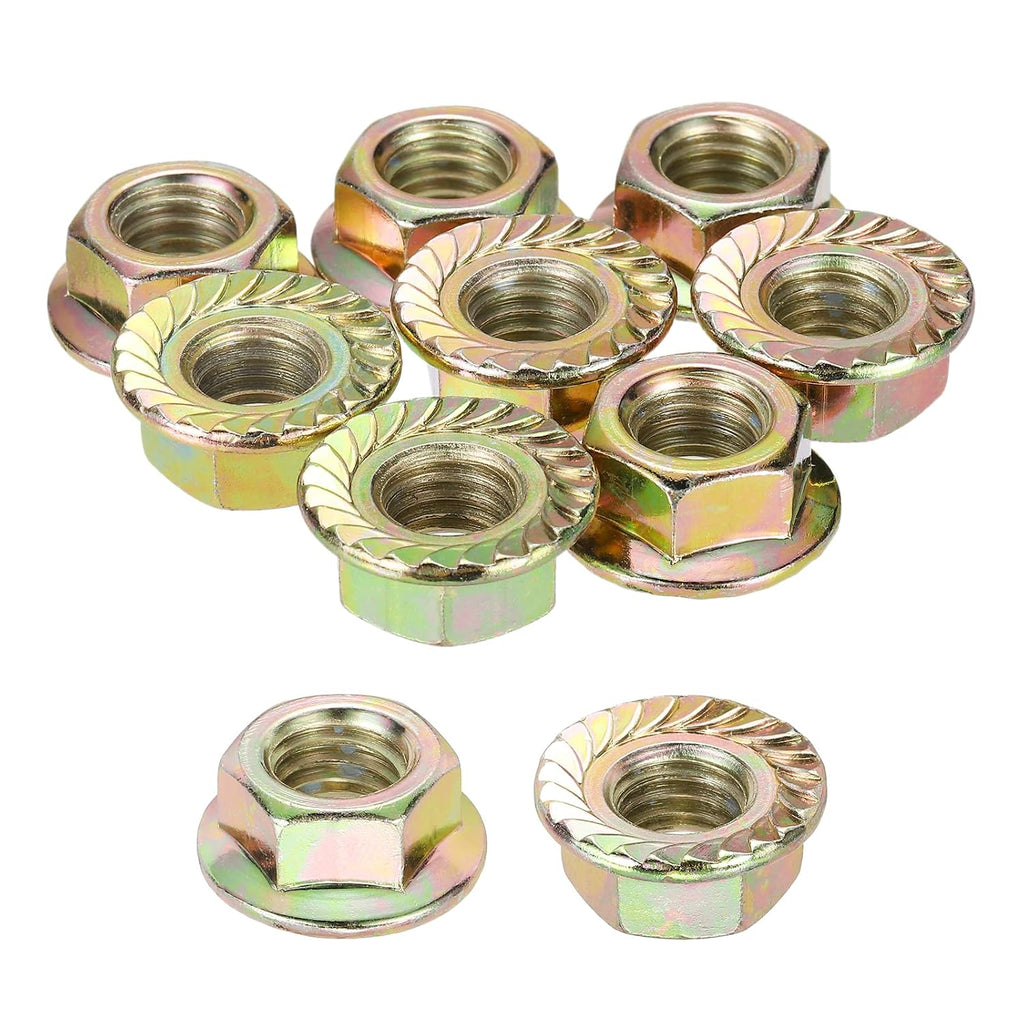 15Pcs Serrated Flange Hex Nuts 3/8"-16 UNC Carbon Steel