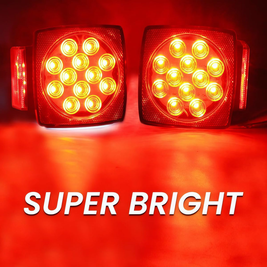 12V LED Trailer Light Kit, Super Bright Submersible Boat Trailer Lights, Utility Brake Turn Tail Lights for Camper