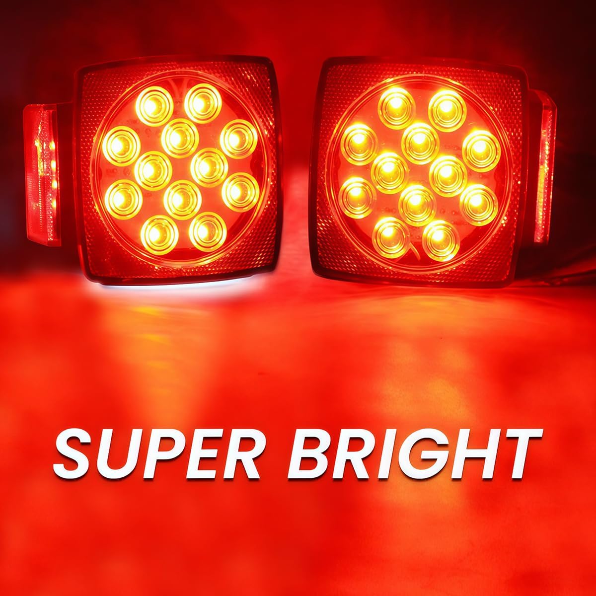 12V LED Trailer Light Kit, Super Bright Submersible Boat Trailer Lights, Utility Brake Turn Tail Lights for Camper