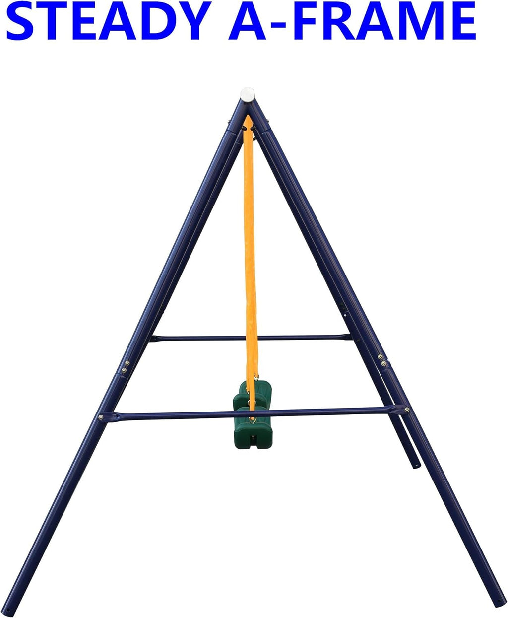 A-Frame Metal Swing Set - Outdoor Backyard Playground for Kids, Toddlers (Two Seat Swing Set)