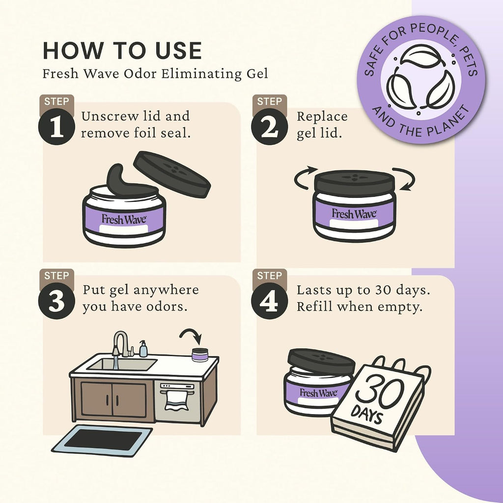 Lavender Odor Eliminator Gel 3-Pk 7 oz - Air Freshener for Home