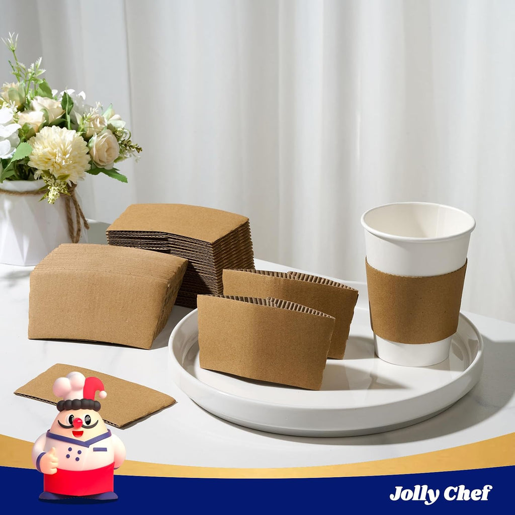 500 Pack Paper Coffee Cups Sleeve Brown