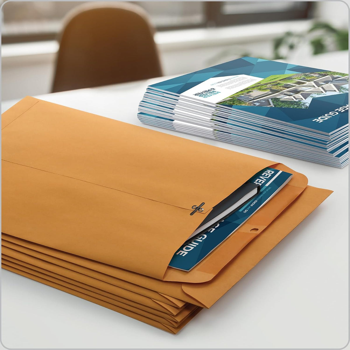 10 x 13 Clasp Envelopes, Gummed, 28 lb Brown Kraft, for Mailing Flat Letter Size Documents or Photos, Bulk Pack, 30