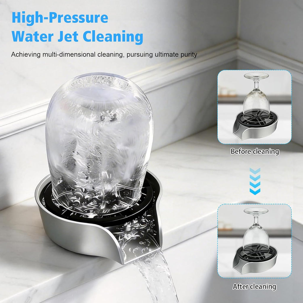 Glass Rinser for Kitchen Sink Glass Rinser with Pull-Out Spray