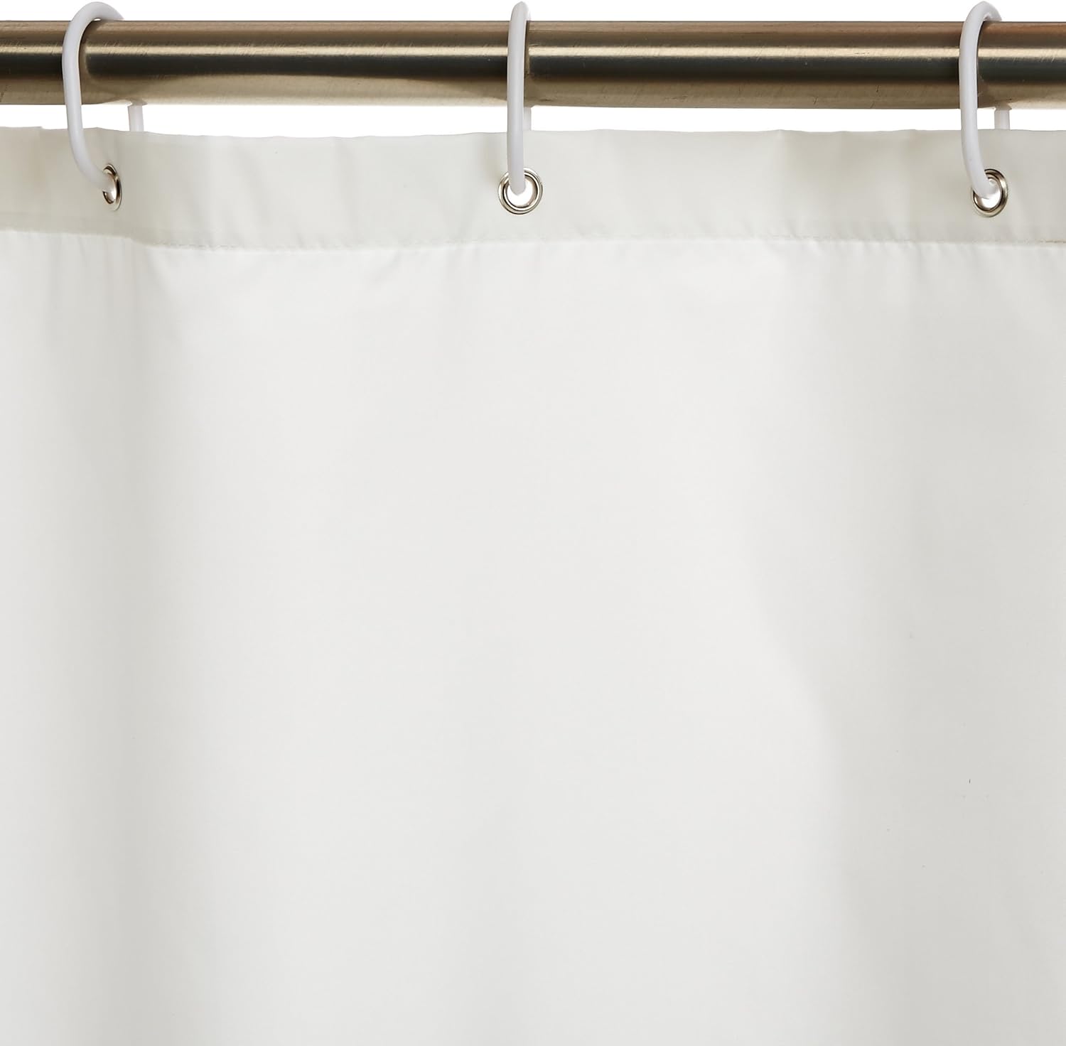 Bathroom Shower Curtain, Water Repellent Fabric with Weighted Hem, Grommets & Hooks, Machine Washable, 72"x72", White