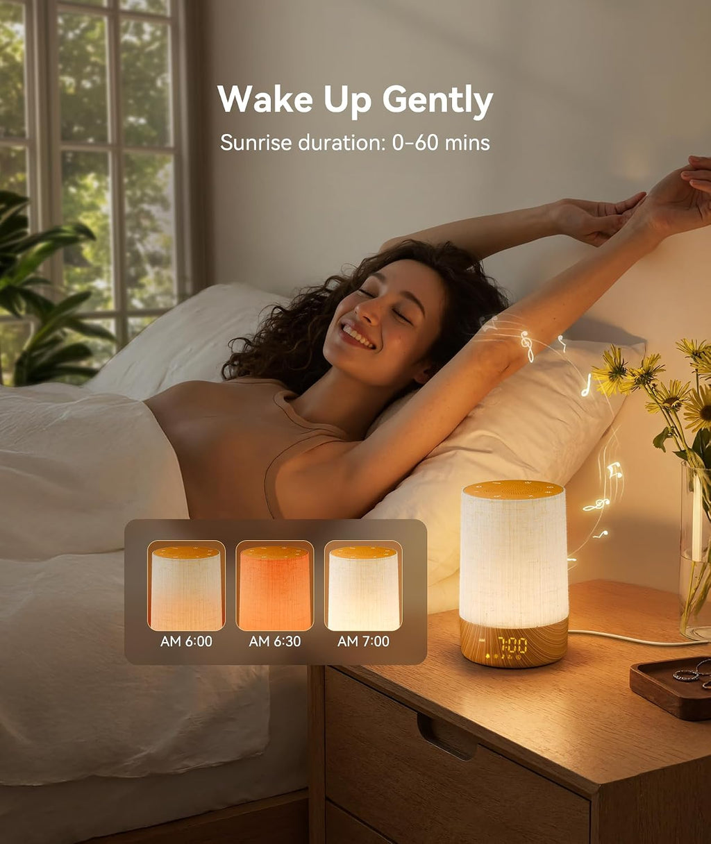 Sunrise Alarm Clock, Sound Machine with Alarm Clock &Wake Up Light | Dimmable Night Light, 29 Soothing Sounds, Sound
