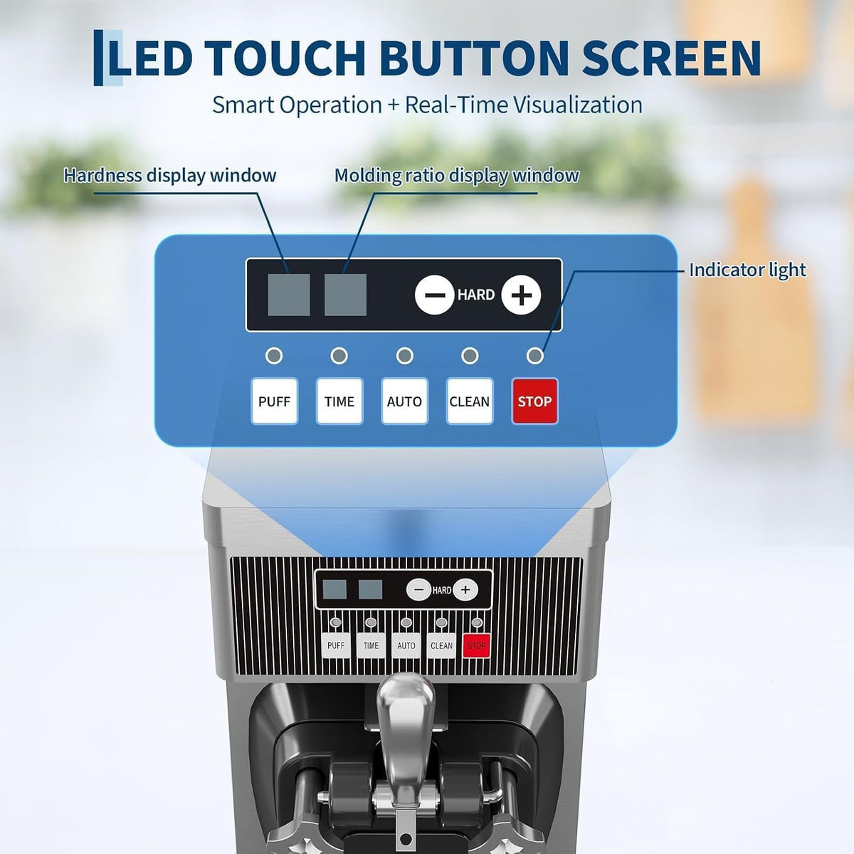 Commercial Soft Serve Ice Cream Machine 21.2 QT/H