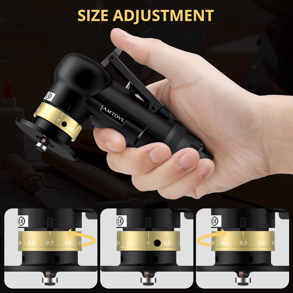 AMTOVL Pneumatic Chamfering Tool, Mini Air Chamfer Tool W/ 10C & 10R Blades