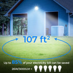 CINOTON 26W LED Wall Pack Light with Dusk to Dawn Sensor 5000k Bronze 4Pack