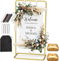 Wedding Welcome Sign Stand, Adjustable 50/68 Inch Metal Sign Holder, Gold | Overall size 68 x 31 x 20 in; ideal for