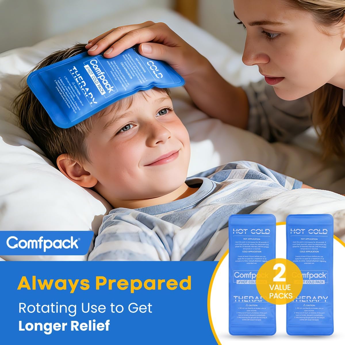 Soft Ice Packs for Injuries Reusable, Double Side Hot Cold Therapy