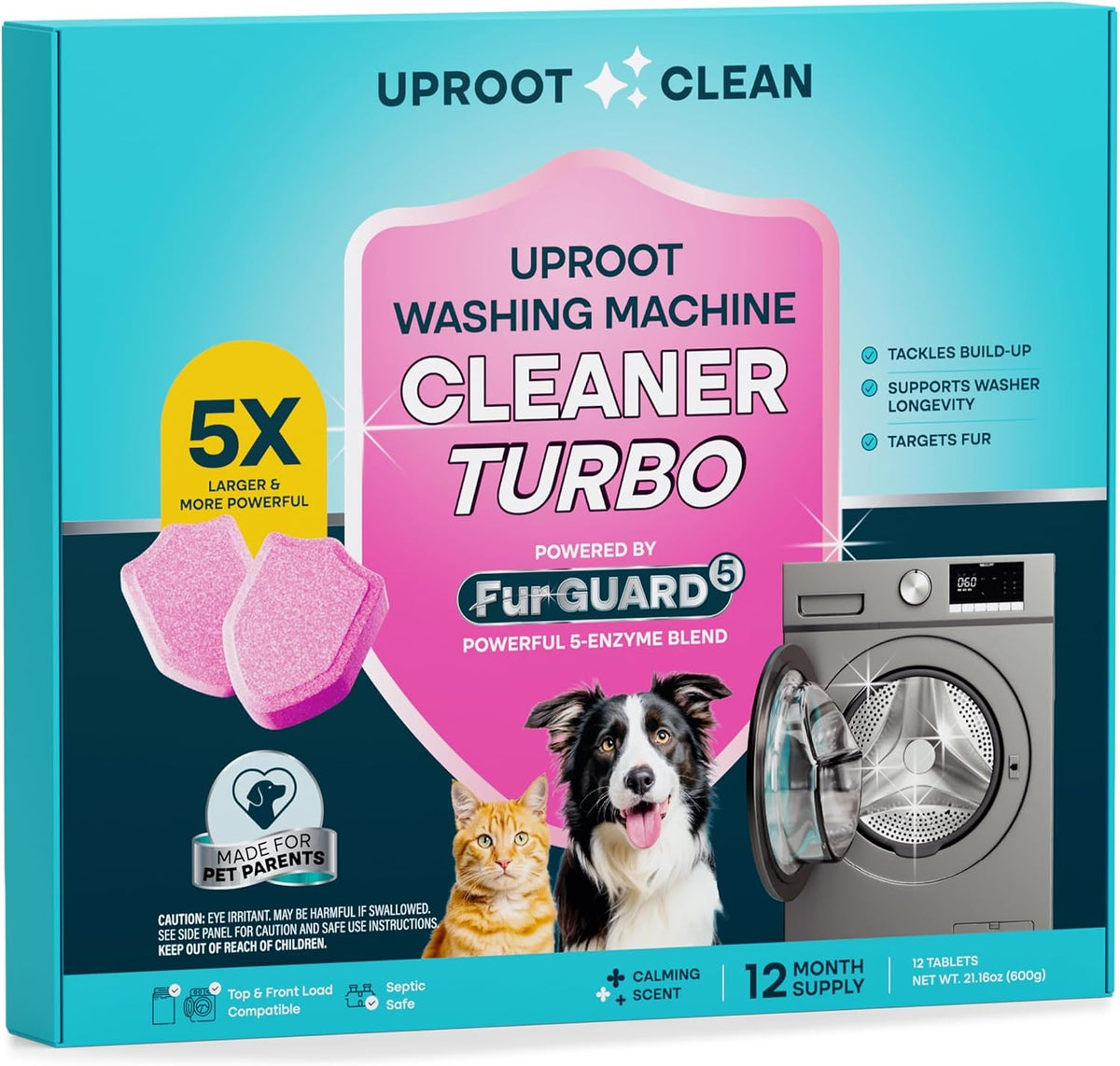 Washing Machine Cleaner Tablets Turbo 5xStronger, 12 mo supply