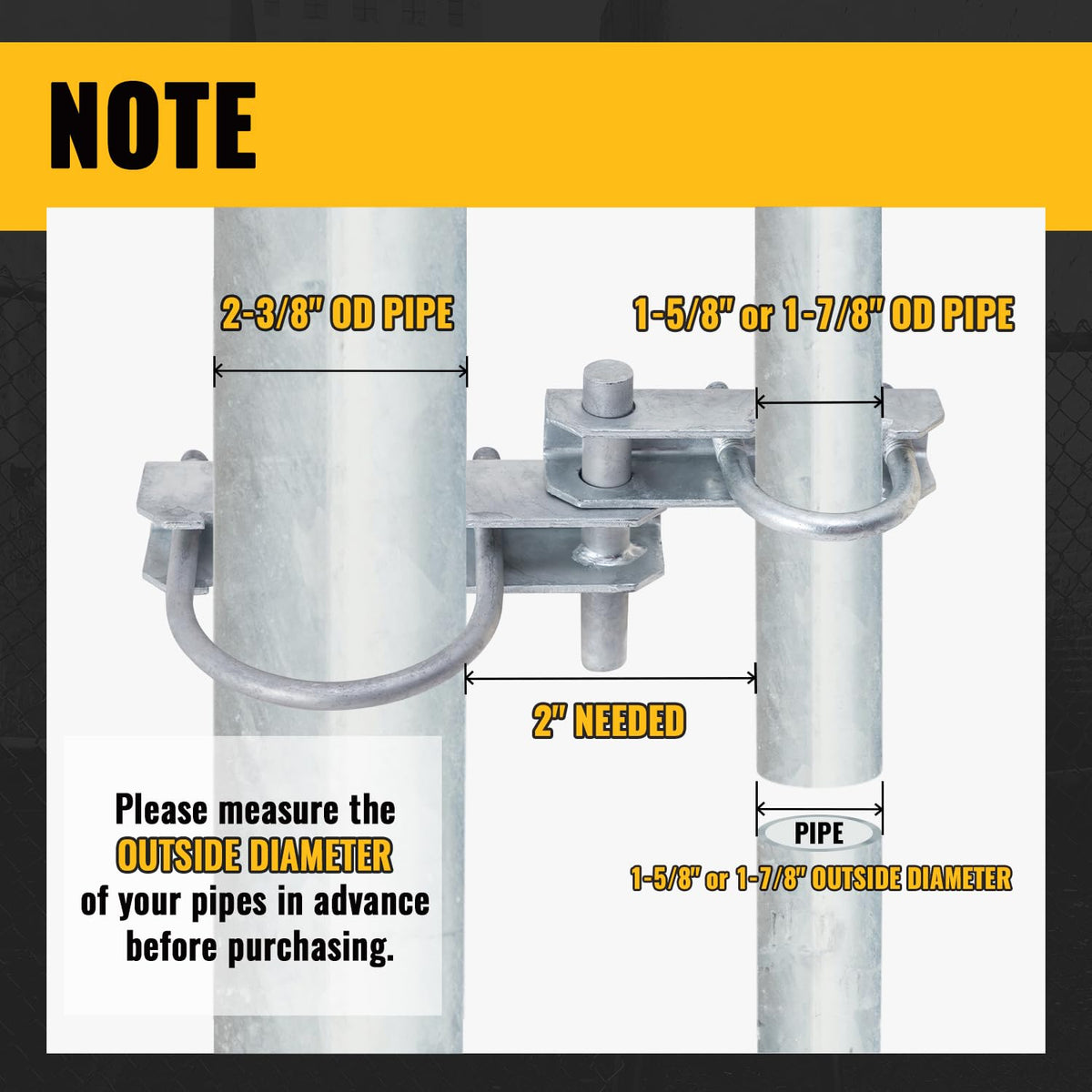 Chain Link Gate Hinge 2-3/8", 180 Degree Gate Hinge, 1-Pack