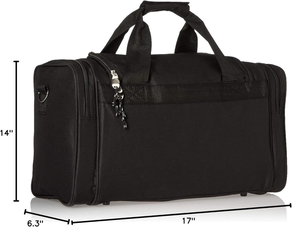 Duffel Bag, Black, 18.5 in X 10.5 in X 8.5 in