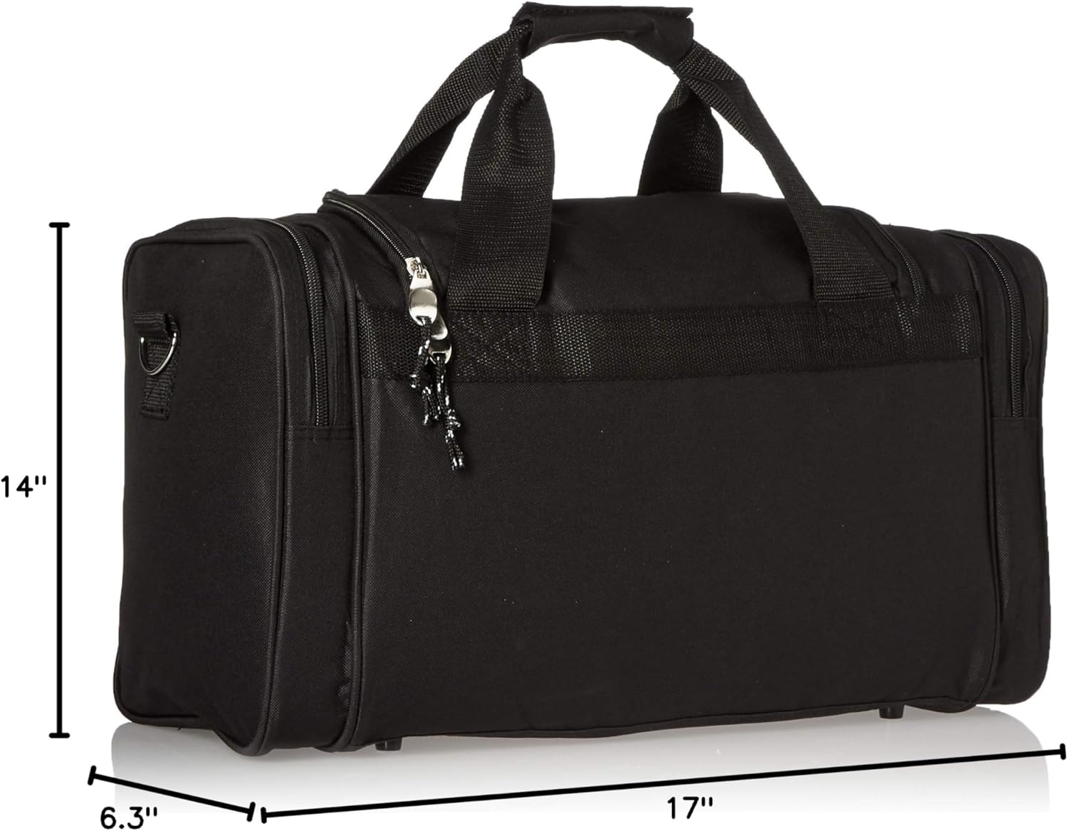 Duffel Bag, Black, 18.5 in X 10.5 in X 8.5 in