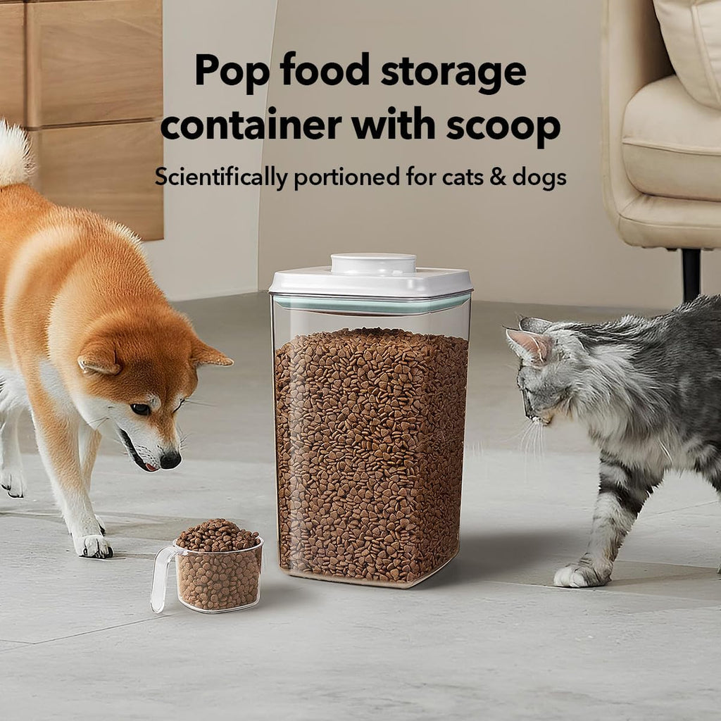 Dog Food Storage Container with 130ml Scoop – 4L/4.2qt Airtight Dog Food Container for Kibble & Treats, BPA-Free Cat