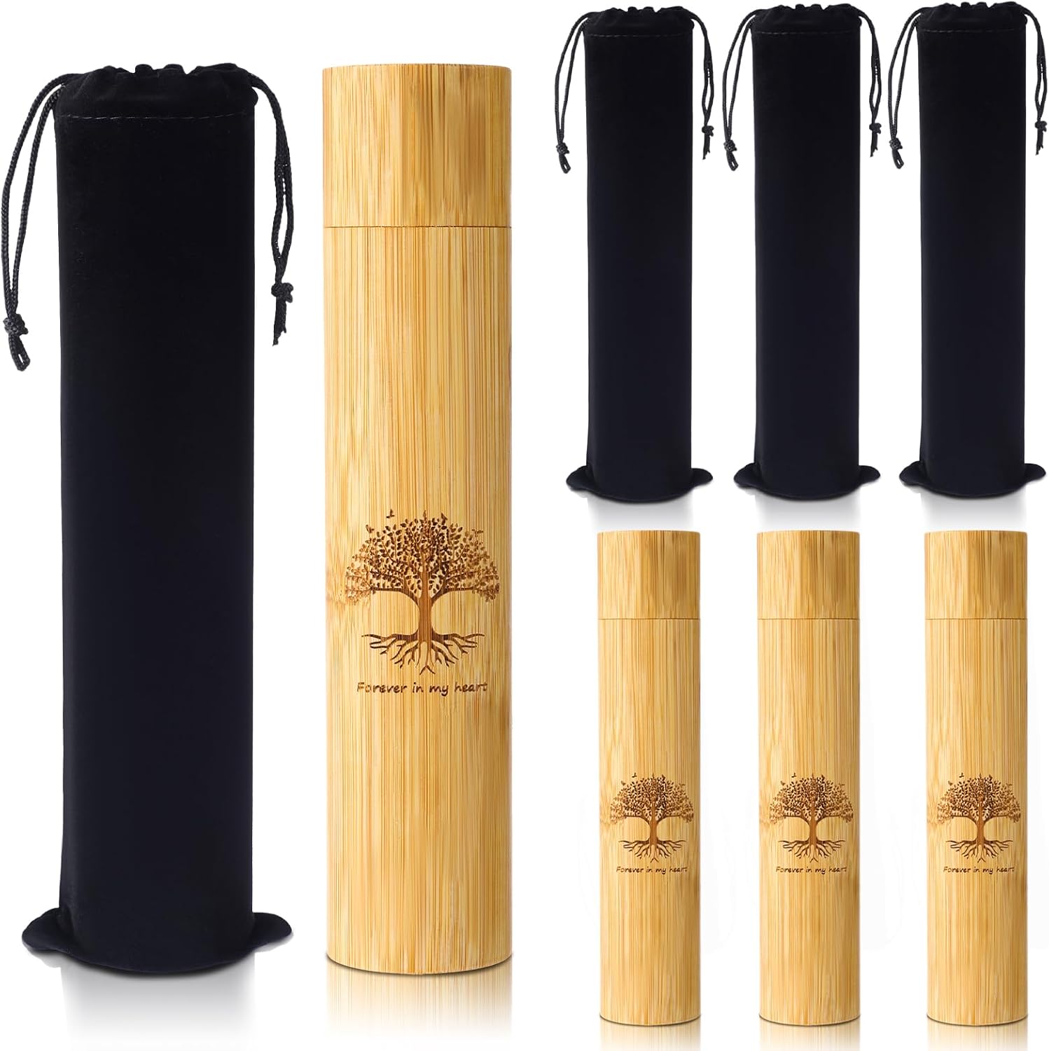 1 Set Bamboo Small Scattering Urns for Human Ashes 9'' x 2''