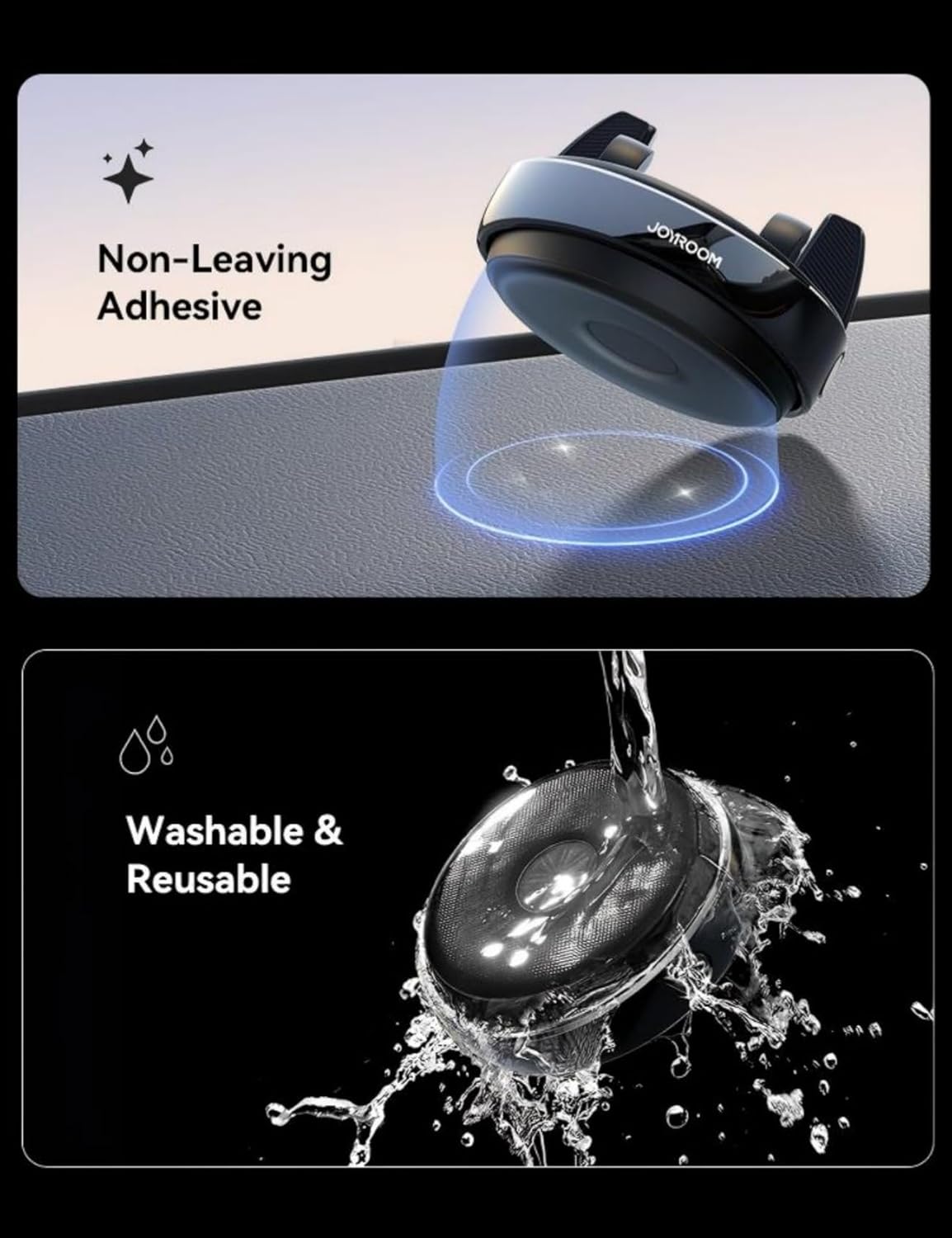 Car Phone Holder Mount, 360° Adjustable & Avoid Sun Glare Phone Holder for Car, Slip Free Spring Snap Design