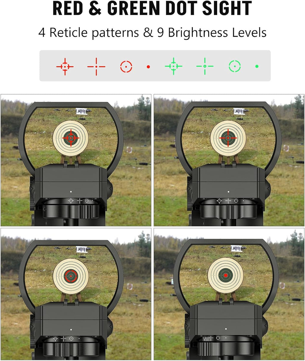 6-24x50 AO Rifle Scope Combo, Dual Illuminated Scope Optics with Holographic Red & Green Dot Sight, IIIA/2MW Laser