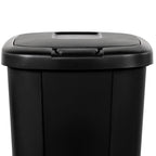 Kitchen Trash Can 13.3 Gallon Plastic Touch Top Garbage Bin, Black