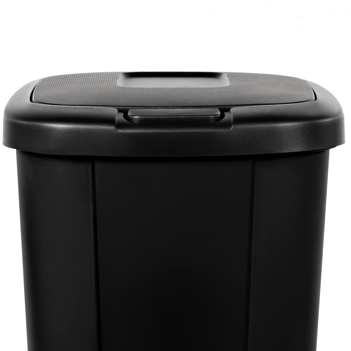 Kitchen Trash Can 13.3 Gallon Plastic Touch Top Garbage Bin, Black