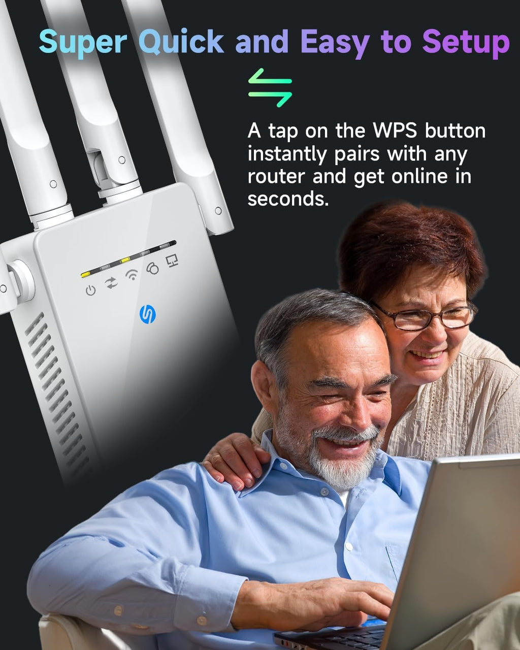 2026 New WiFi Extender Signal Booster, 14770 Sq.Ft WiFi Booster Extender for Home, Easy Setup Internet Extender WiFi