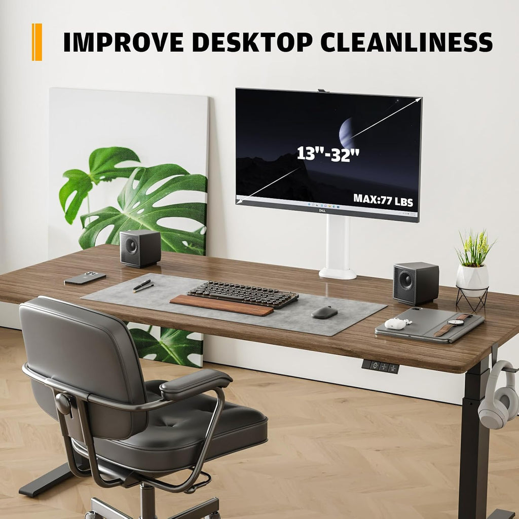 Single Desk Monitor Arm Mount Stand Fit for 13 inch to 32 inch Flat Curved Computer Screen with Swivel, Height