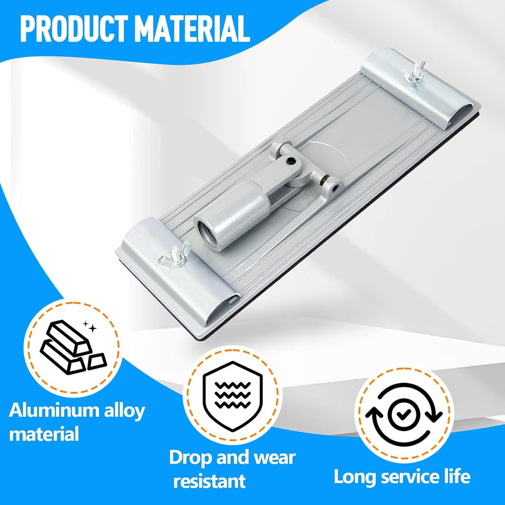 No-Flip Drywall Sander Head with Quick Release Clips and Universal Coarse Thread Wall Ceiling Sander, Fits for