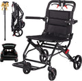 Lightweight Wheelchair with 18.1" Wide Seat, Foldable Transport Chair for Seniors & Adults, Comfortable Portable