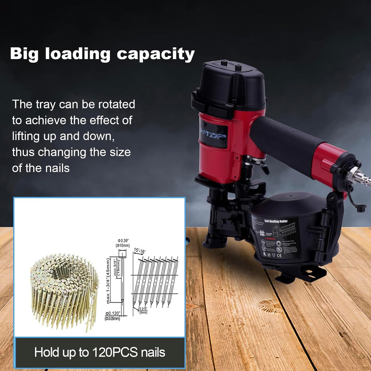 CN45N Roofing Nailer, 15 Degree Roofing Nail Gun