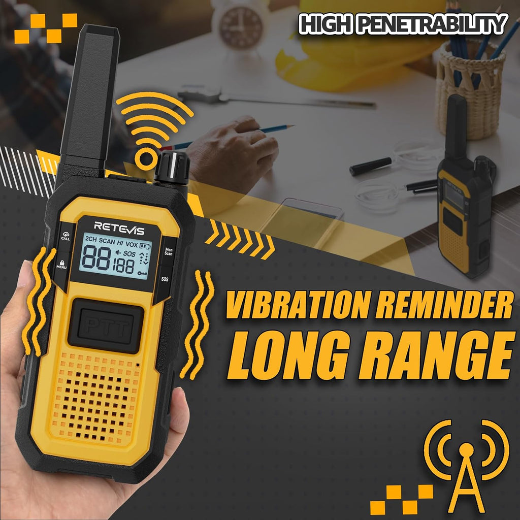 RB48 FRS Walkie Talkies Long Range,Mil-Standards 810H Two Way Radio | Rugged&IP67 Waterproof & Floating, Emergency