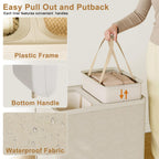 Double Laundry Hamper with Lid, 150L Large Laundry Basket 2 Compartments
