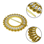 2 Pack Shiny Gold Curtain Tiebacks Round Holdbacks, 26 Crystals
