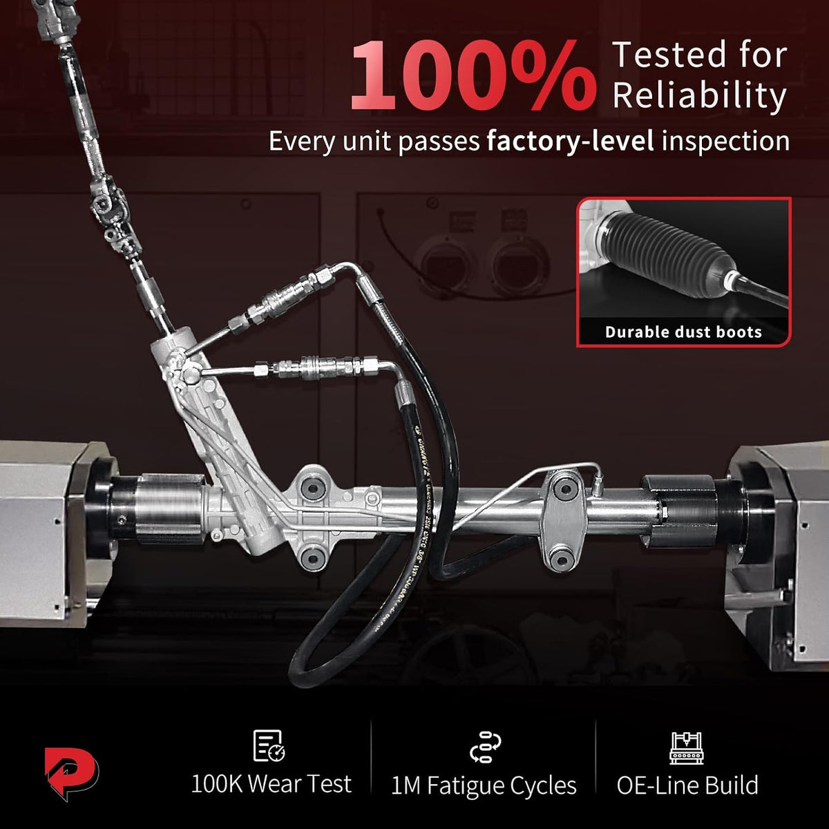 PHOBOOS Hydraulic Power Steering Rack and Pinion Fit for Honda Accord