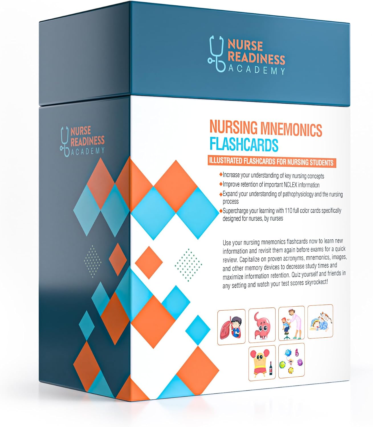 Nursing Mnemonics Flashcards: 101+ Illustrated Flashcards for Nursing Students with Proven Memory Devices to Crush